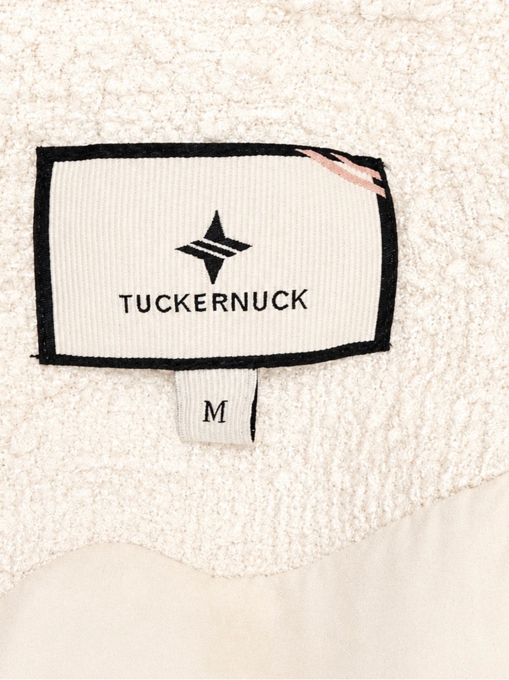 Tuckernuck Ivory Bouclé Tweed Shift Dress with Gold Button Detail - Picture 4 of 9